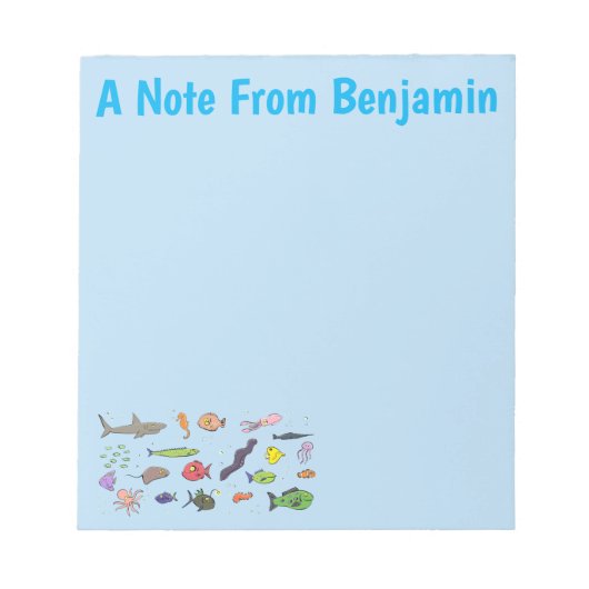 Funny zee createert cartoon illustratiepatroon notitieblok (Voorkant)
