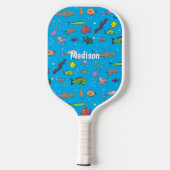 Funny zee createert cartoon illustratiepatroon pickleball paddle (Achterkant)