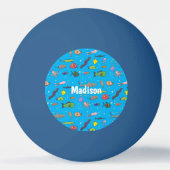 Funny zee createert cartoon illustratiepatroon pingpongbal (Voorkant)