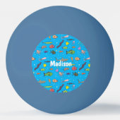 Funny zee createert cartoon illustratiepatroon pingpongbal (Achterkant)