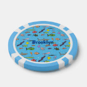 Funny zee createert cartoon illustratiepatroon poker chips (Enkel)