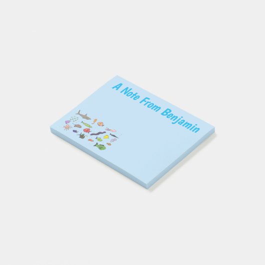 Funny zee createert cartoon illustratiepatroon post-it® notes (Schuin)