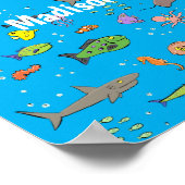 Funny zee createert cartoon illustratiepatroon poster (Hoek)