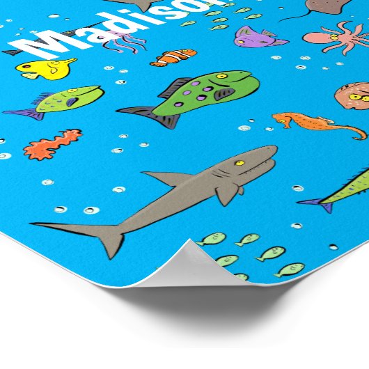 Funny zee createert cartoon illustratiepatroon poster (Hoek)