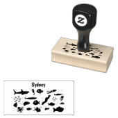 Funny zee createert cartoon illustratiepatroon rubberstempel (Gestempeld)