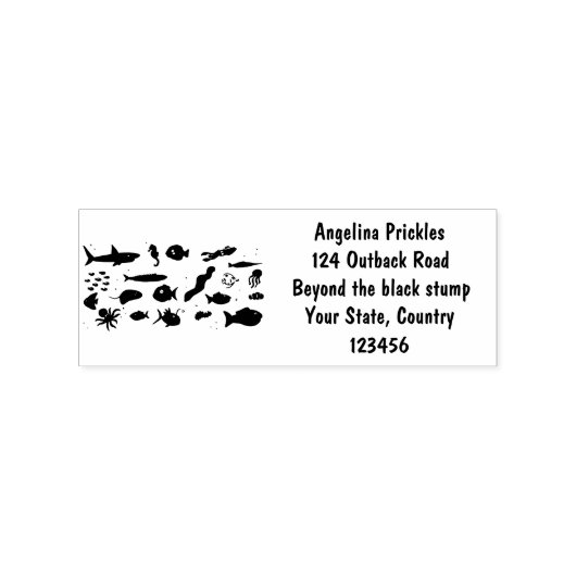 Funny zee createert cartoon illustratiepatroon rubberstempel (Afrduk)