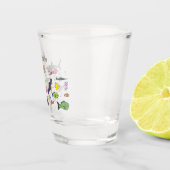 Funny zee createert cartoon illustratiepatroon shot glas (Rechts)