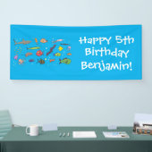 Funny zee createert cartoon illustratiepatroon spandoek (Beurs)