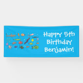 Funny zee createert cartoon illustratiepatroon spandoek (Horizontaal)