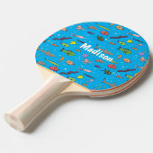 Funny zee createert cartoon illustratiepatroon tafeltennisbatje (Voorkant Gekanteld)