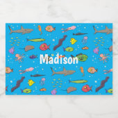 Funny zee createert cartoon illustratiepatroon voedselcontainer etiket (Enkel label)