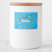 Funny zee createert cartoon illustratiepatroon voedselcontainer etiket (Voorkant)