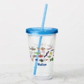 Funny zee createert illustratie cartoon acryl drinkbeker (Achterkant)