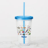 Funny zee createert illustratie cartoon acryl drinkbeker (Voorkant)