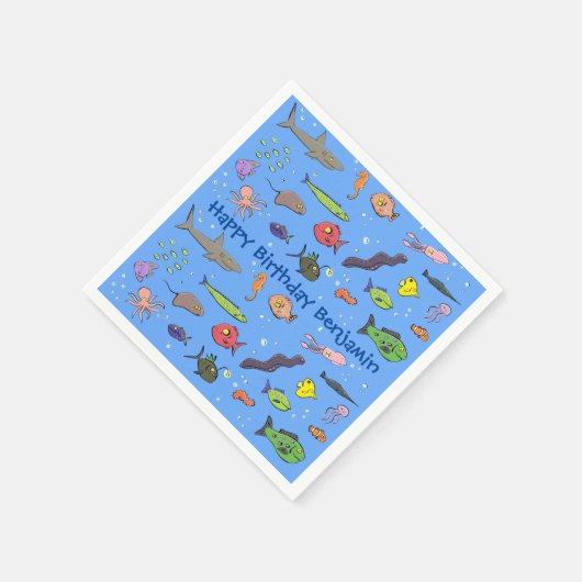 Funny zee createert illustratie cartoon servet (Hoek)