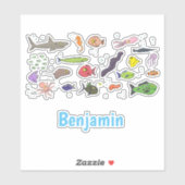 Funny zee createert illustratie cartoon sticker (Vel)
