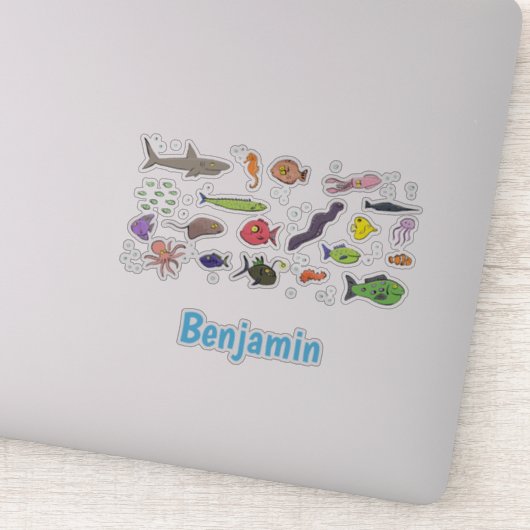 Funny zee createert illustratie cartoon sticker (Detail)