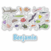 Funny zee createert illustratie cartoon sticker (Voorkant)