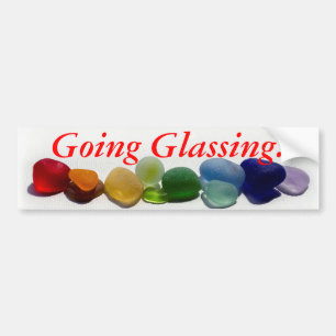 Funny zee glass, strand, regenboogbumper sticker