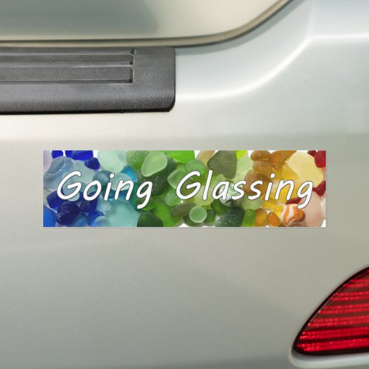 Funny zee glass, strand, regenboogbumper sticker (Op auto)