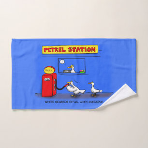 Funny zee gulls petrel cartoon humor bad handdoek