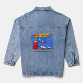 Funny zee gulls petrel cartoon humor denim jacket (Achterkant)