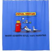 Funny zee gulls petrel cartoon humor douchegordijn (Voorkant)