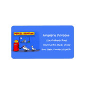 Funny zee gulls petrel cartoon humor etiket (Voorkant)