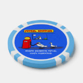 Funny zee gulls petrel cartoon humor poker chips (Enkel)