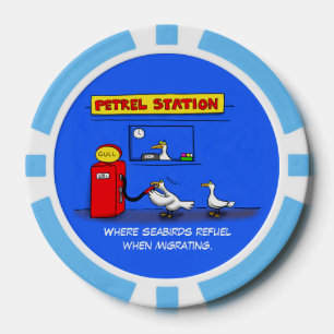 Funny zee gulls petrel cartoon humor poker chips