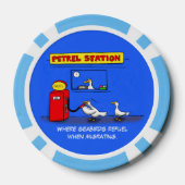 Funny zee gulls petrel cartoon humor poker chips (Achterkant)