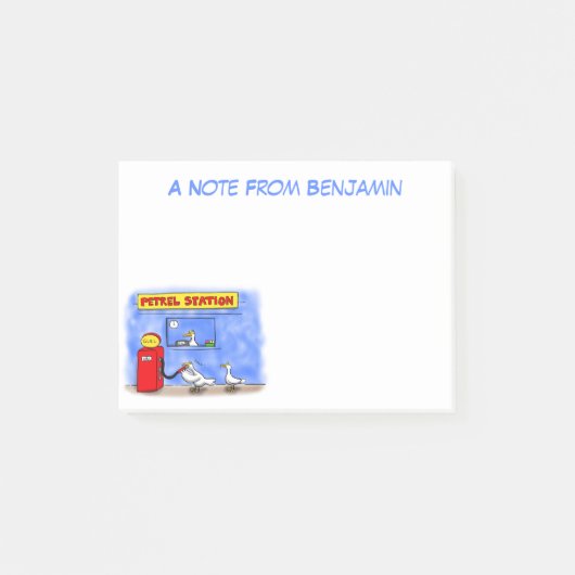 Funny zee gulls petrel cartoon humor post-it® notes (Voorkant)
