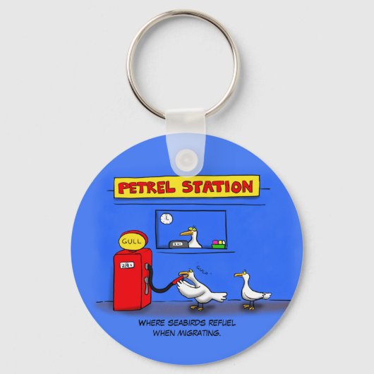 Funny zee gulls petrel cartoon humor sleutelhanger (Voorkant)