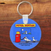 Funny zee gulls petrel cartoon humor sleutelhanger (Voorkant)