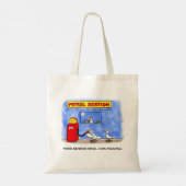 Funny zee gulls petrel cartoon humor tote bag (Achterkant)