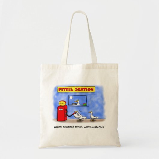 Funny zee gulls petrel cartoon humor tote bag (Voorkant)