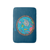 Funny zee, onderwatertrekkend, cartoon badmat (Voorkant Verticaal)