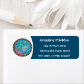 Funny zee, onderwatertrekkend, cartoon etiket (Insitu)