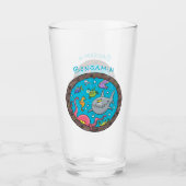 Funny zee, onderwatertrekkend, cartoon glas (Voorkant)