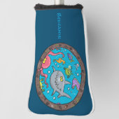 Funny zee, onderwatertrekkend, cartoon golfheadcover (Draai 90)