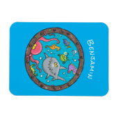 Funny zee, onderwatertrekkend, cartoon magneet (Horizontaal)