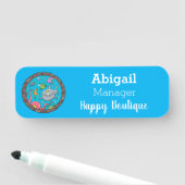 Funny zee, onderwatertrekkend, cartoon naamplaatje (In situ)