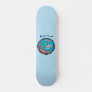 Funny zee, onderwatertrekkend, cartoon persoonlijk skateboard