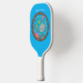 Funny zee, onderwatertrekkend, cartoon pickleball paddle (Links)