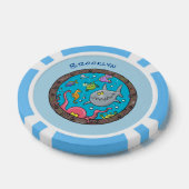 Funny zee, onderwatertrekkend, cartoon poker chips (Enkel)