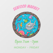 Funny zee, onderwatertrekkend, cartoon raamsticker (Vel)