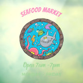 Funny zee, onderwatertrekkend, cartoon raamsticker (Vel 3)