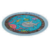 Funny zee, onderwatertrekkend, cartoon snijplank (Hoek)