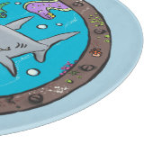 Funny zee, onderwatertrekkend, cartoon snijplank (Hoek)