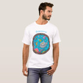 Funny zee, onderwatertrekkend, cartoon t-shirt (Voorkant volledig)
